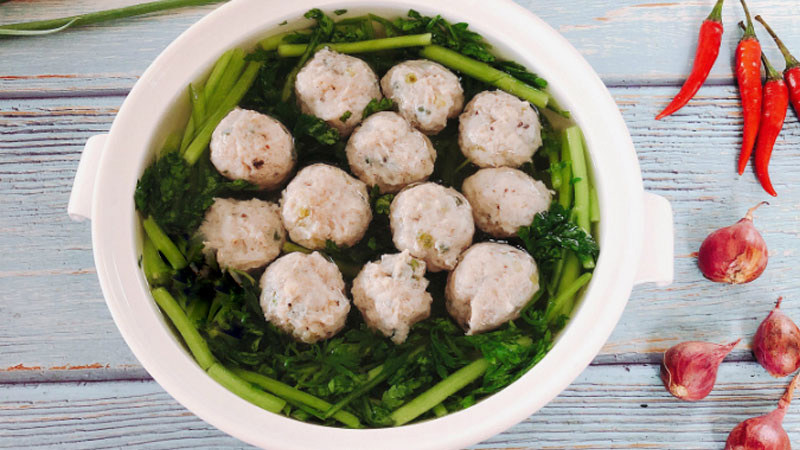 Món canh rau cần ô cá thác lác