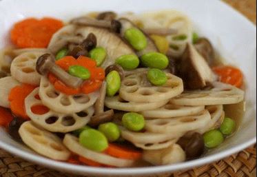 Lạ miệng với món chay củ sen nấu nấm rơm