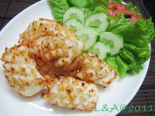 Cách làm món mực nướng cốt dừa