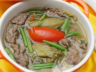 Cách nấu canh dưa chua thịt bò