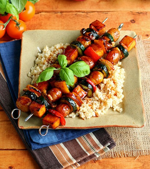 Cách làm món xiên nướng rau củ cho ngày chay